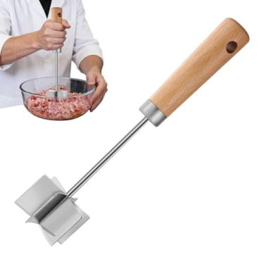 Imagem de Picador De Carne Para Hambúrguer - Moedor De Cozinha Em Aço Inoxidável - Ferramenta para Picar Carne Moída com em,Para Cozinhar, Preparar Refeições e Salsichas e Hambúrgueres Caseiros