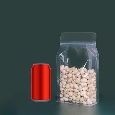 Imagem de Sacos de armazenamento de fundo plano de plástico com alça de transporte para guardar alimentos, embalagem com zíper, recipientes convenientes e portáteis para passeios (4,72 x 8,66) 20 pacotes