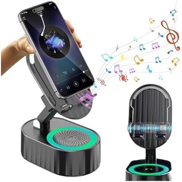 Imagem de NFC induction caixas de som Bluetooth TWS com Carregamento sem fio Mini Caixa De Som Portátil, Luzes Áudio LED, Até 96 Horas de Gravação, Alto-Falante, Dobrável para tablet iPhone Android, (preto)