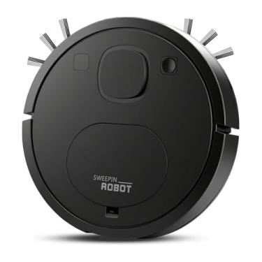 Imagem de Robot Vacuum, com um sistema de limpeza abrangente 3 em 1 que aspira e esfrega, com potência de sucção de 2000Pa. Este aspirador e esfregão robô ultrafino e silencioso é ideal para pêlos de animais de