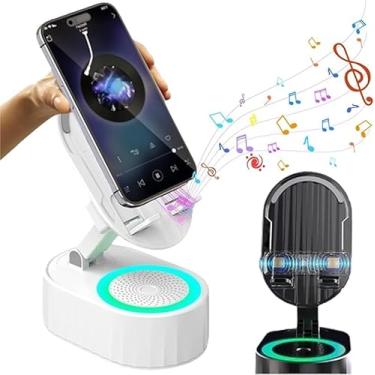 Imagem de NFC induction caixas de som Bluetooth TWS com Carregamento sem fio Mini Caixa De Som Portátil, Luzes Áudio LED, Até 96 Horas de Gravação, Alto-Falante, Dobrável para tablet iPhone Android, (branco)