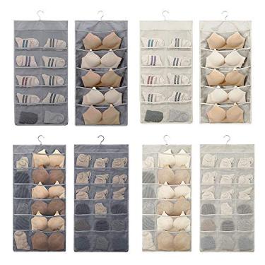 Imagem de Sacola de Armazenamento Suspensa com Malha Respirável para Meias Sutiãs e Roupa Íntima Organizador Armário Casa