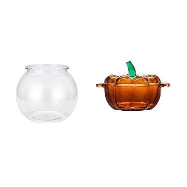 Imagem de Whtkoph Tigela de Doces Transparente, Vaso em Formato de Abóbora para Aquário, para Peixes Pequenos, Mesa de Escritório, Decoração de Casa, Ornamento para