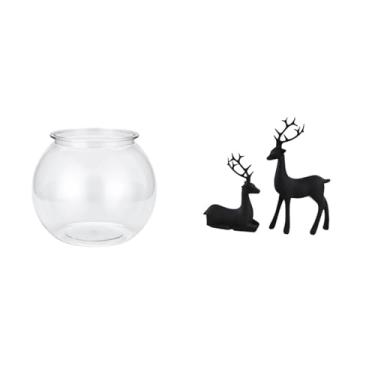 Imagem de Whtkoph Ornamento Transparente para Aquário Pequeno, Tigela de Aquário, Vaso, Decoração de Mesa, Escultura de Animal para Escritório, Sala de Estar, Escritóri