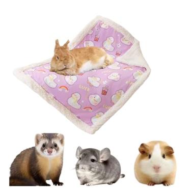 Imagem de Copfeu Cobertor de coelho de estimação, cobertor de pelúcia quente espesso, almofada fofa à prova de frio para dormir, adequado para coelhos, porquinhos-da-índia, furões, chinchilas, filhotes