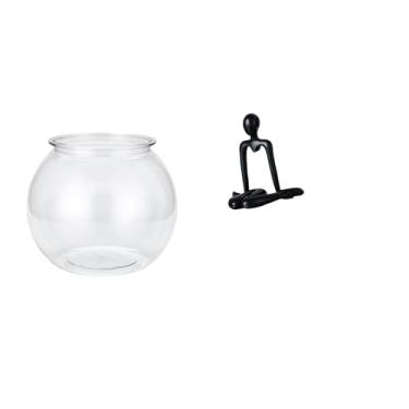 Imagem de Whtkoph Pequeno Aquário Transparente, Ornamento Transparente, Vaso DIY, Mesa, Quarto, Sala de Estar, Decoração de Casa, Escultura Abstrata, F
