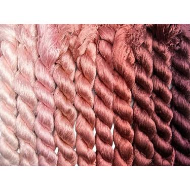 Imagem de RUSHIGUAN 100% pura natureza amoreira fio de seda acessório de joias flores artificiais ponto cruz bordado fio diy kits de costura 10 cores gradientes 110 m cada (24)