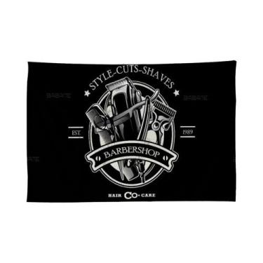 Imagem de Barber Shop Retro Impresso Bandeira Grande Arte Sala de Ficção de Ciên