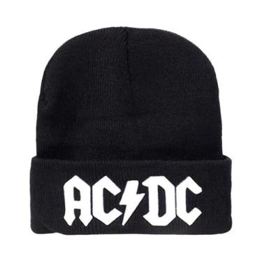 Imagem de Gorro Bordado ACDC À Prova De Vento Quente Simples Tricotado Hip Hop P