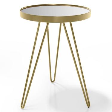 Imagem de Mesa Apoio Lateral Carisma Aço Dourado - Salas