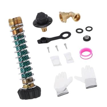 Imagem de FTVOGUE Flange de Entrada de água Preta para RV Com Válvula de Retenção 3/4 NH Fêmea para 1/2 NPT Macho Encaixe Conector de 90 Graus Rede de Filtro de Plugue de Poeira para Barcos de