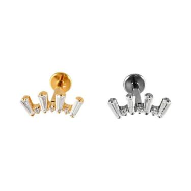 Imagem de Brincos De Titânio Com Design HorsEye Wheat, Piercing Labret, Brincos 