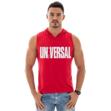 Imagem de Camiseta Regata Masculina Com Capuz Academia Leve Universal, Vermelho,