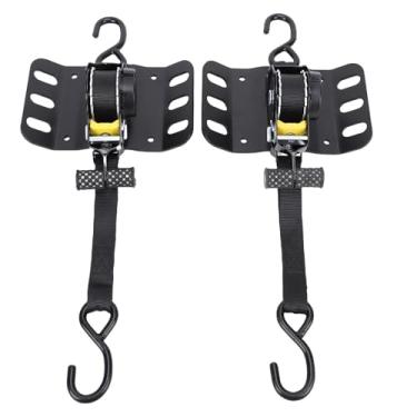 Imagem de aqxreight 2 Peças de Correias Retráteis de Catraca para Cama de Caminhão, Correias de Amarração Auto-retráteis Com Placas e Suporte Reforçado Com Parafuso Duplo, para Proteger Barcos,