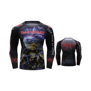 Imagem de Camiseta De Fitness Masculina De Manga Longa MMA BJJ Boxe Rashguard Im