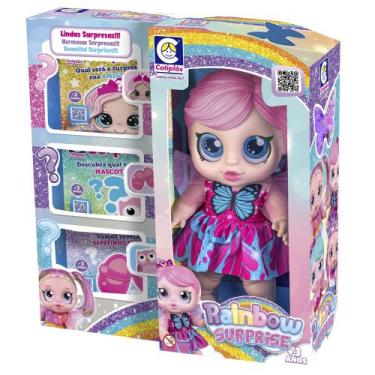Imagem de Boneca Rainbow Surprise Cabelo Rosa - Cotiplás