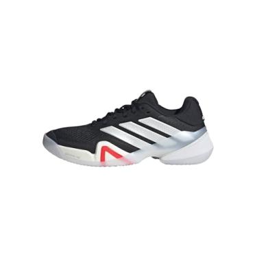 Imagem de adidas Tênis masculino Barricade 1/4, Preto/Zero Metálico/Vermelho lúcido, 46
