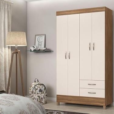 Imagem de Guarda Roupa Solteiro Ambiente Astro Amêndola Touch Off White - Demóbile