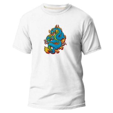 Imagem de  Camiseta Basica Algodão Premium Estampada Dragão Chinês - Pavesi, Bra