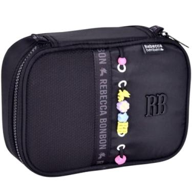 Imagem de Rebecca Bonbon Estojo Escolar, 36 Canetas, com Divisórias e Elásticos Internos, Fecho em Zíper, Material Resistente (Preto)