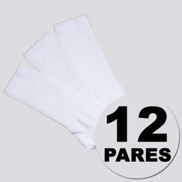 Imagem de Kit Meia Lupo Sport Walk Cano Longo 12 Pares Branca, 41-44