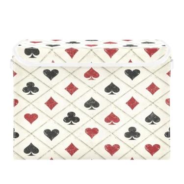 Imagem de Wassud Cestos de armazenamento dobráveis com tampas, espadas pretas e tacos, cestas organizadoras de tecido dobrável para armário, decoração sazonal de casa 41,5 x 32,5 x 30,8 cm