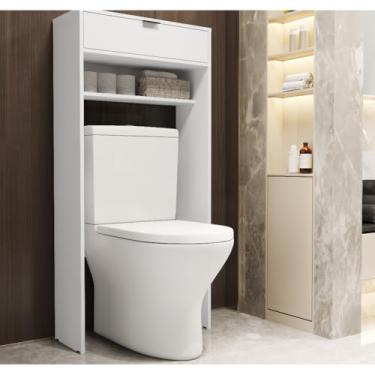 Imagem de Armário Sobre Vaso Sanitário - Caixa Aclopada Organizador De Banheiro(BRANCO)
