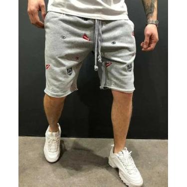 Imagem de Bermudas Cargo Masculinas De Verão Casuais Para Academia Fitness Com B