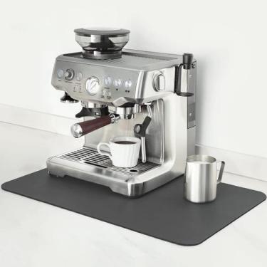 Imagem de Tapete de secagem de pratos MIMORE 46x61 cm cinza com suporte de borra