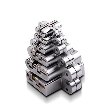 Imagem de 2 peças dobradiças ocultas de aço inoxidável 304, dobradiças de porta dobráveis invisíveis de sete tamanhos para ferragens de móveis de cozinha, armários cerniera (cor: 13 x 60 mm)