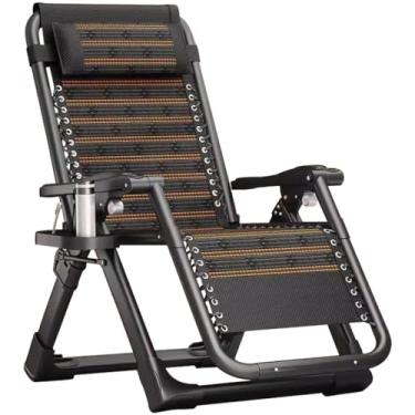 Imagem de Espreguiçadeiras dobráveis para pátio, cadeira dobrável de tubo de aço espesso, cadeira reclinável de gravidade zero de 90°-170°, reclinável dobrável de tecido Teslin respirável, rolamento de carga