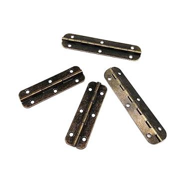 Imagem de 12 peças alongadas 15 x 50/65 mm caixa de joias de latão antigo caixa de música de madeira caixa de vinho dobradiça de porta de armário com parafuso (15 x 65 mm)