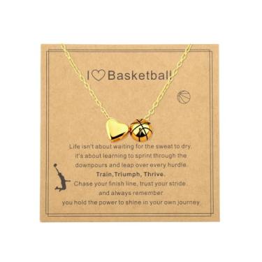 Imagem de YangQian Colar com pingente de basquete de futebol para mulheres, homens, presente de equipe, presente de oração para amantes de esportes, presente de formatura e treinador, Zinco, Sem Pedra Preciosa