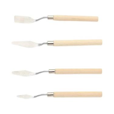 Imagem de Espátula De Aço Inoxidável Com Cabo De Madeira Para Pintura a Óleo, Fa