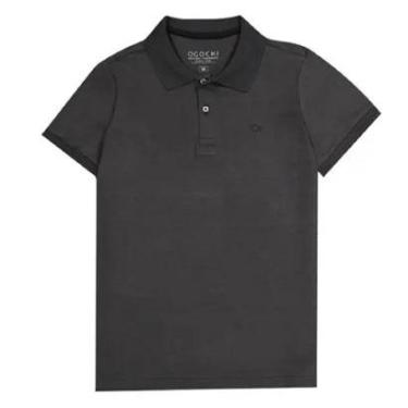 Imagem de Camisa Polo Slim Manga Curta Masculina Ogochi 007494035 Cinza-Masculino