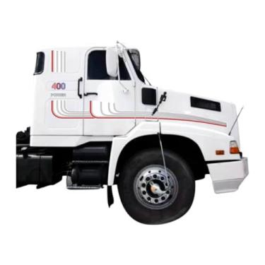 Imagem de Adesivo Faixa Lateral Compatível Caminhão Power 400 1989 Branco Adesivo Laminado