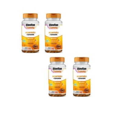 Imagem de Kit 4 Gummy Açafrão + Gengibre 4x30 Gomas Unilife-Unissex