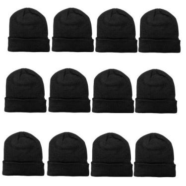 Imagem de Kit C/12 Touca Gorro Tamine D-6 Unissex Básico, Preto