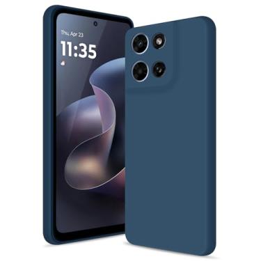 Imagem de Btstring Capa para Motorola Moto G 5G 2026, capa de silicone macio com proteção de câmera atualizada, capa fina à prova de choque com forro de microfibra antiarranhões, azul