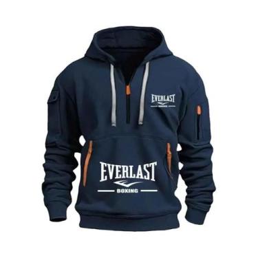 Imagem de Moletom Masculino Casual Com Capuz, Múltiplos Bolsos, Manga Longa, Que