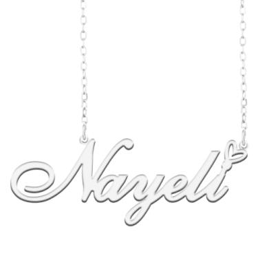 Imagem de A168A Colar de nome personalizado personalizado personalizado colar de nome banhado para mãe filha amizade feminino dia dos namorados aniversário de Natal ano novo, Metal, Sem pedras preciosas