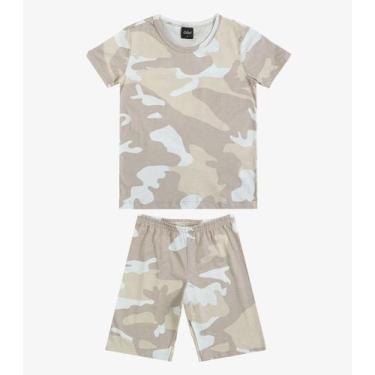 Imagem de Pijama Infantil Camiseta e Bermuda Select Bege, 6, Bege