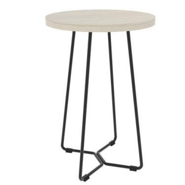 Imagem de Mesa Lateral Pix com Estrutura Preta e Tampo Nogueira Casablanca - Fri