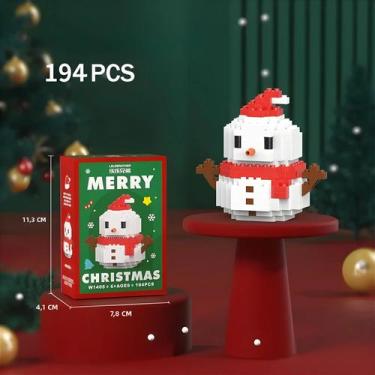 Imagem de Conjunto De Blocos De Construção Micro Mini, Quebra-Cabeça De Natal Pa