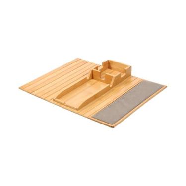 Imagem de Bandeja De Apoio Para Braço De Sofá Em Bambu Antiderrapante, Dobrável 