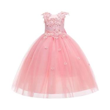 Imagem de Vestido De Dama De Honra Em Tule Branco Para Meninas, Fantasia De Prin