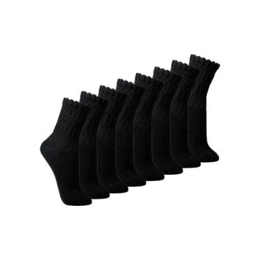 Imagem de Kit com 8 Pares de Meias Aeróbica Lupo 4810-003, Preto, 37-40