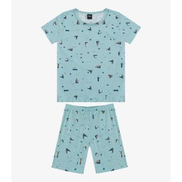 Imagem de Pijama Infantil Camiseta e Bermuda Select Azul, 8, Azul