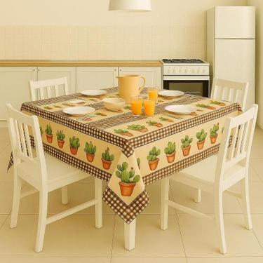 Imagem de Toalha De Mesa Quadrada 4 Lugares Tecido PA 1,40x1,40cm - DRK, Suculen