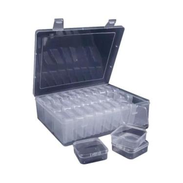 Imagem de Mini Caixa Organizadora De Plástico Transparente Com Tampa Articulada 
